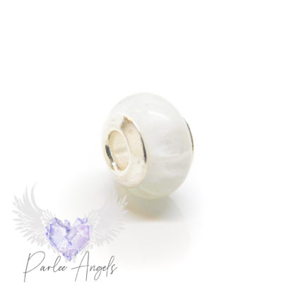 classic breastmilk bead beachball resin technique, blank full bead core in solid sterling silver